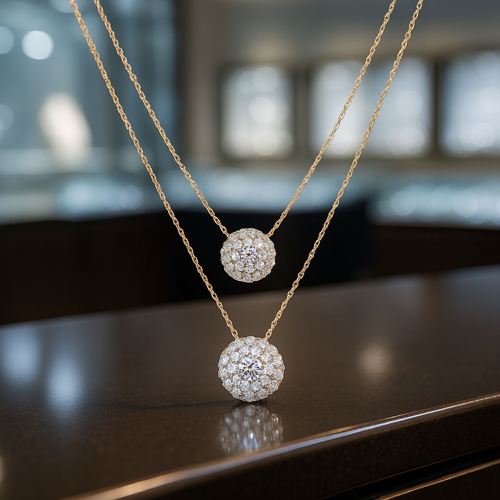 Collana argento 925 doppia perla moissanite